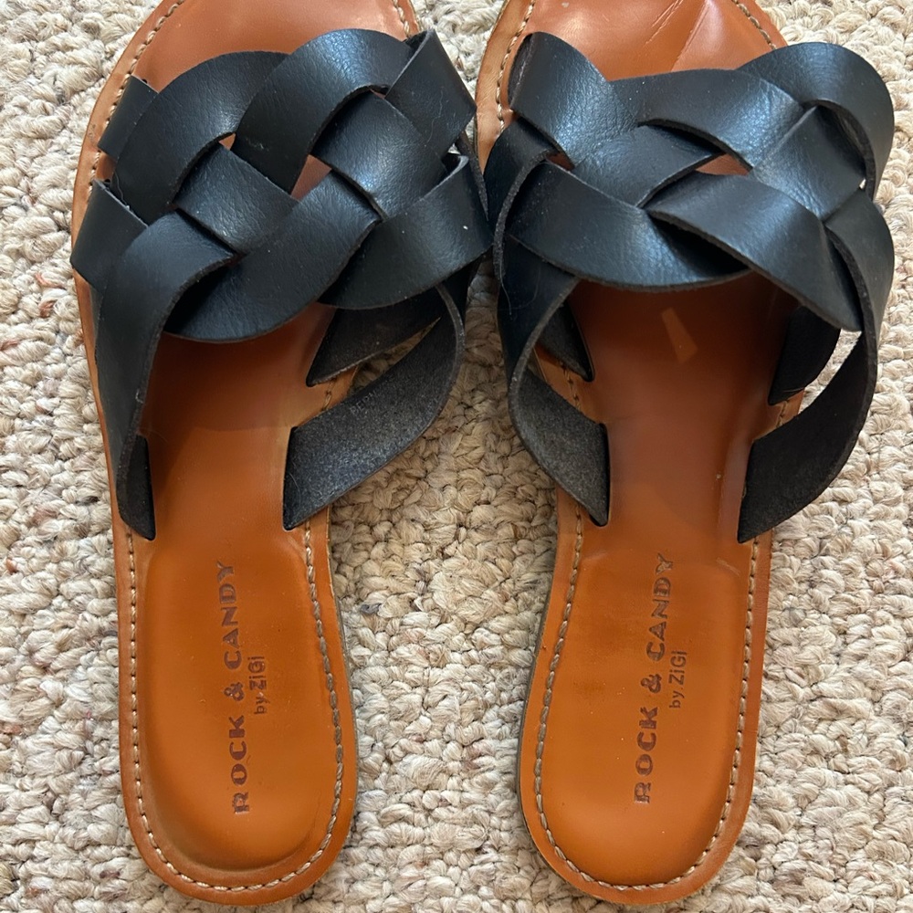 Women’s Rock & Candy Black Woven Sandals